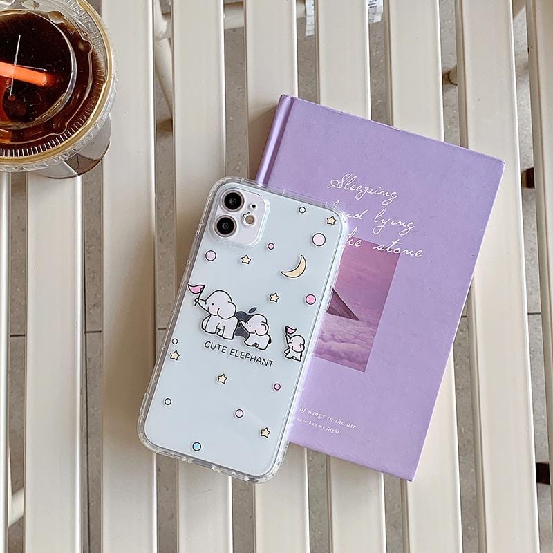 Cartoon Elephant Shockproof iPhone Case Full Body Protective Cover