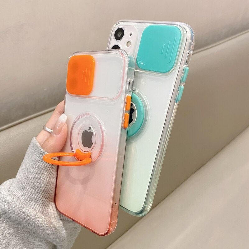 Gradient Camera Protection Soft Silicone iPhone Case