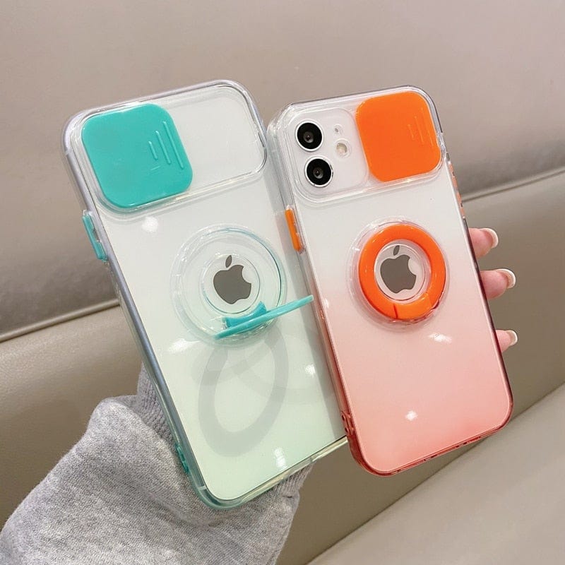 Gradient Camera Protection Soft Silicone iPhone Case