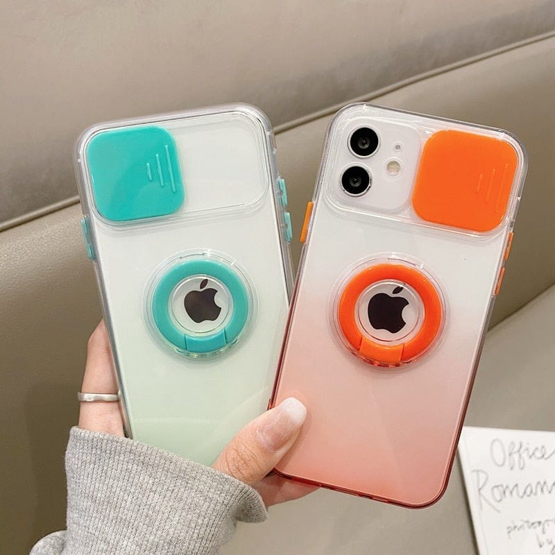 Gradient Camera Protection Soft Silicone iPhone Case