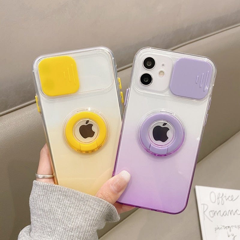 Gradient Camera Protection Soft Silicone iPhone Case