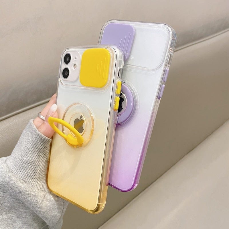 Gradient Camera Protection Soft Silicone iPhone Case