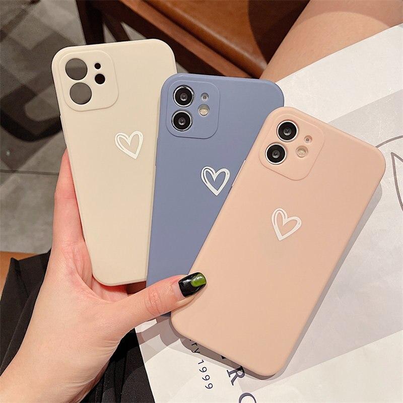 Shockproof Soft Love Heart TPU iPhone Case Apple