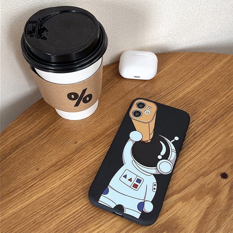 Cartoon Astronaut Planet Protective Phone Case for Apple iPhones