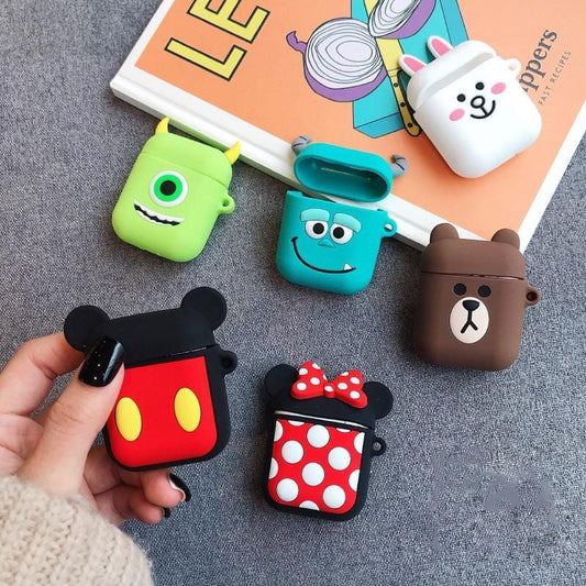 Cartoon Character Shock-Resistant Silicone Apple Airpods Case