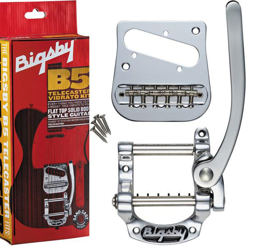 New - BIGSBY® RED BOX B5 TELECASTER® MODIFICATION VIBRATO KIT, Polished Aluminum