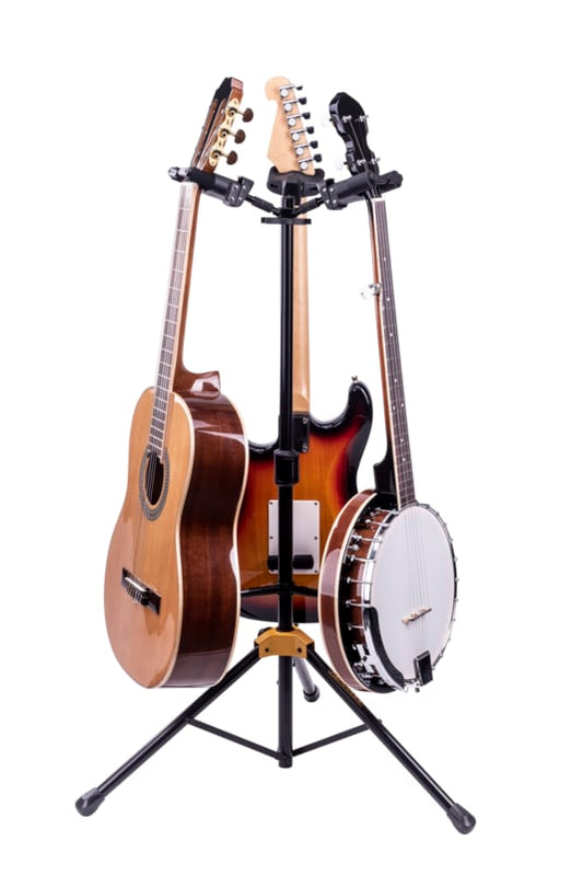 Hercules Stands GS432B PLUS Tri Guitar Stand with Auto Grip System and Foldable Yoke -NEW