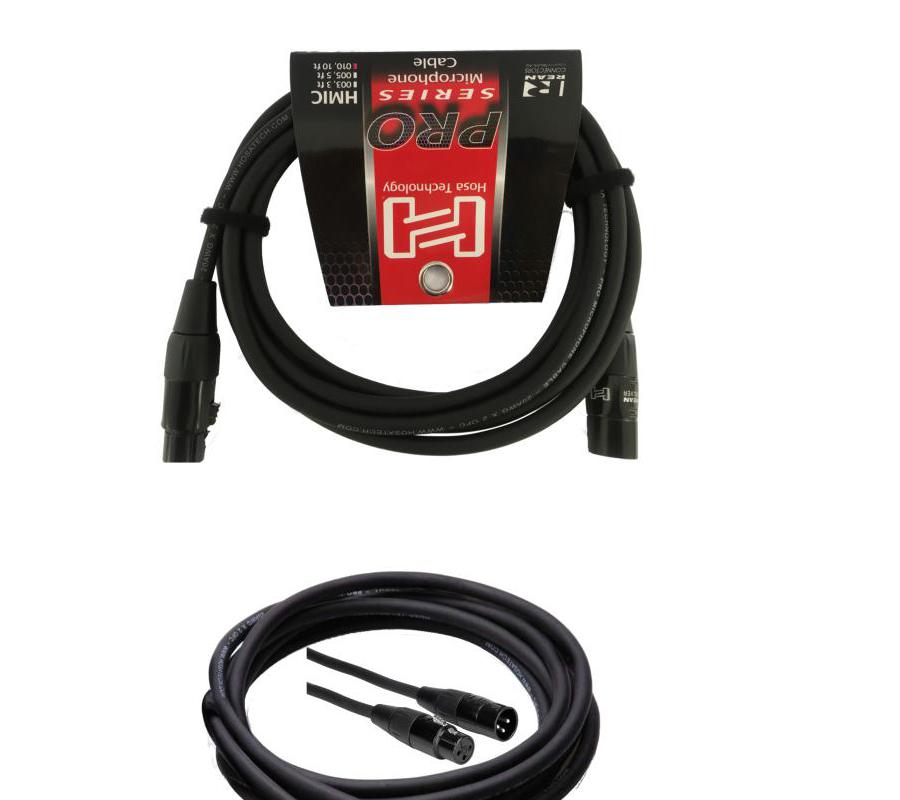 NEW - Hosa Pro Microphone Cable, Neutrik REAN Connectors REAN XLR3F to XLR3M, HMIC-015 (15 Feet)