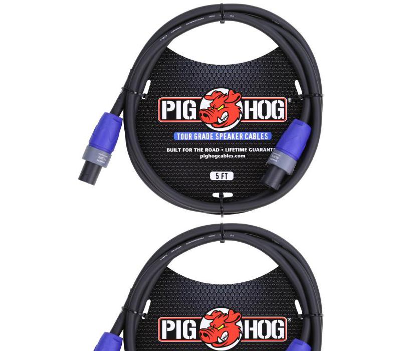 Pig Hog 5ft Speaker Cable, 14 Gauge Wire, Speakon To Speakon PHSC5SPK - NEW