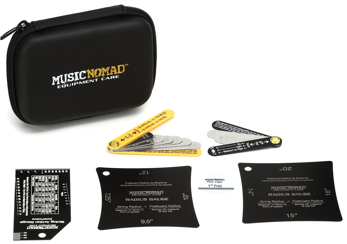 Music Nomad MN604 Precision Setup Gauge Set With Instructional Booklet & Carrying case - 6 pc - NEW