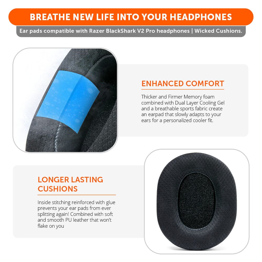 WC FreeZe Cooling Gel Earpads Razer Blackshark V2 Pro PRE 2023 model