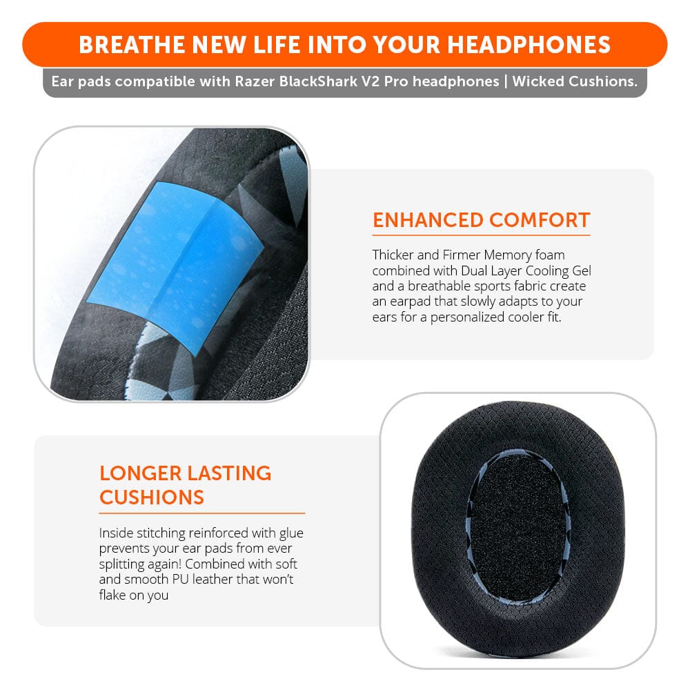 WC FreeZe Cooling Gel Earpads Razer Blackshark V2 Pro PRE 2023 model