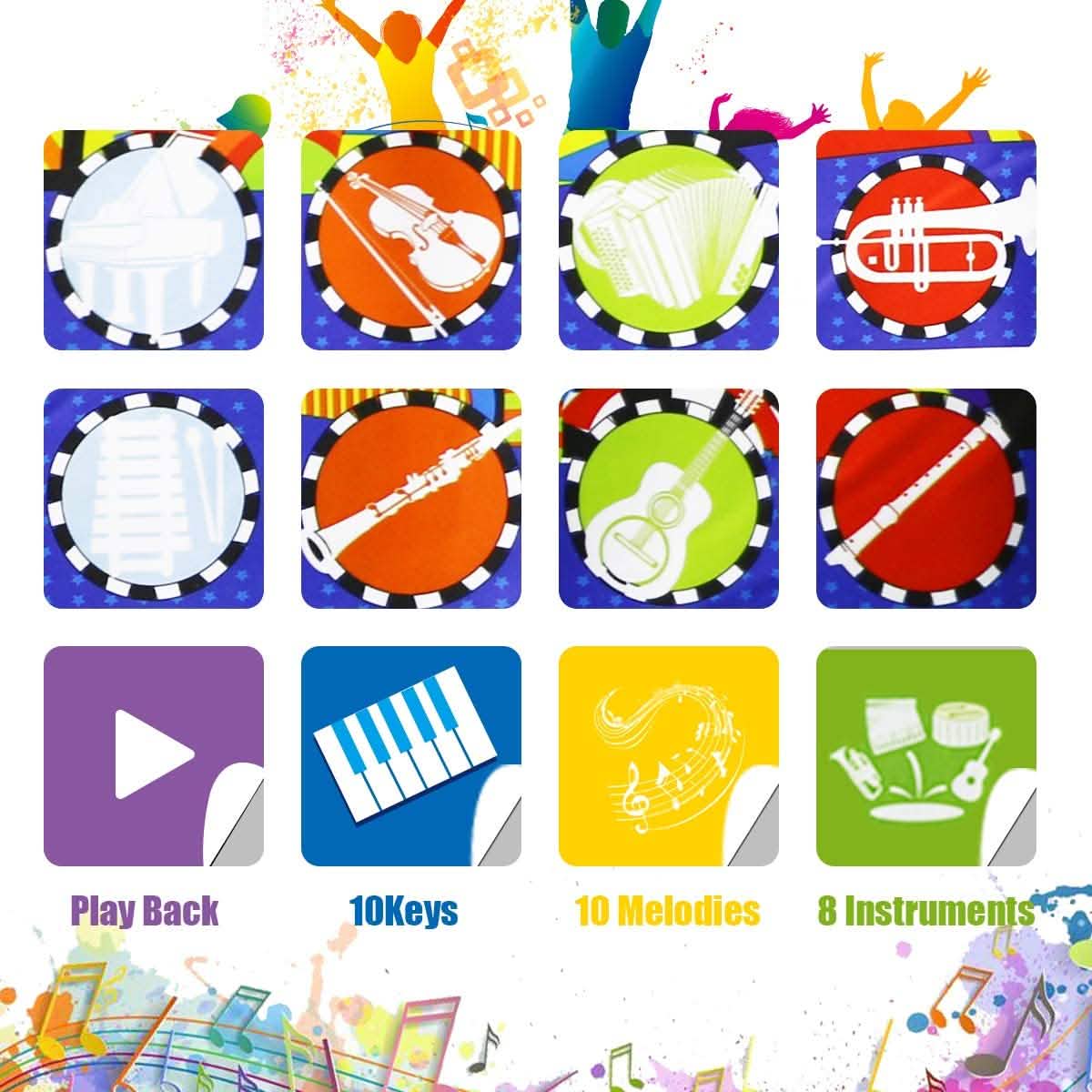 Kids Musical Mats Multi-Instrument Early Education Toys RenFox
