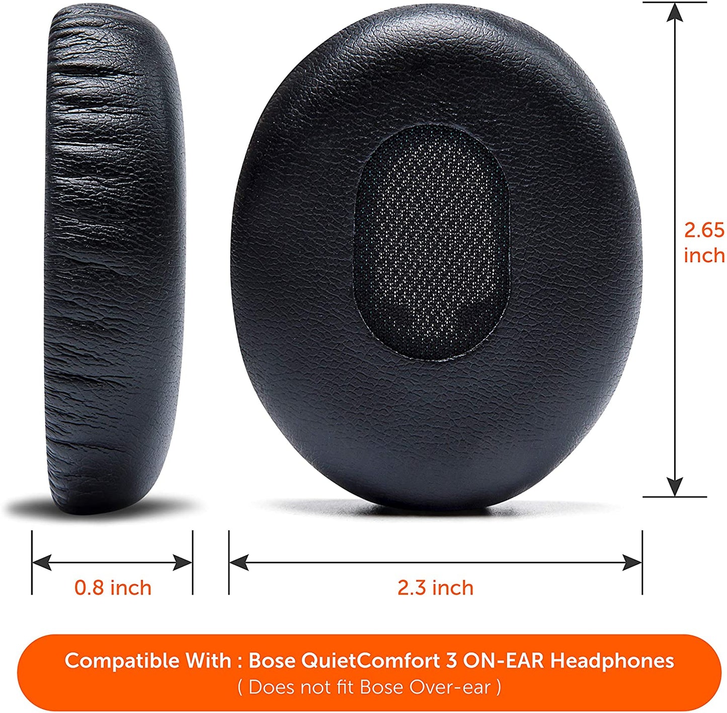 Replacement Ear Pads Black Compatible Bose QC3 Headphones