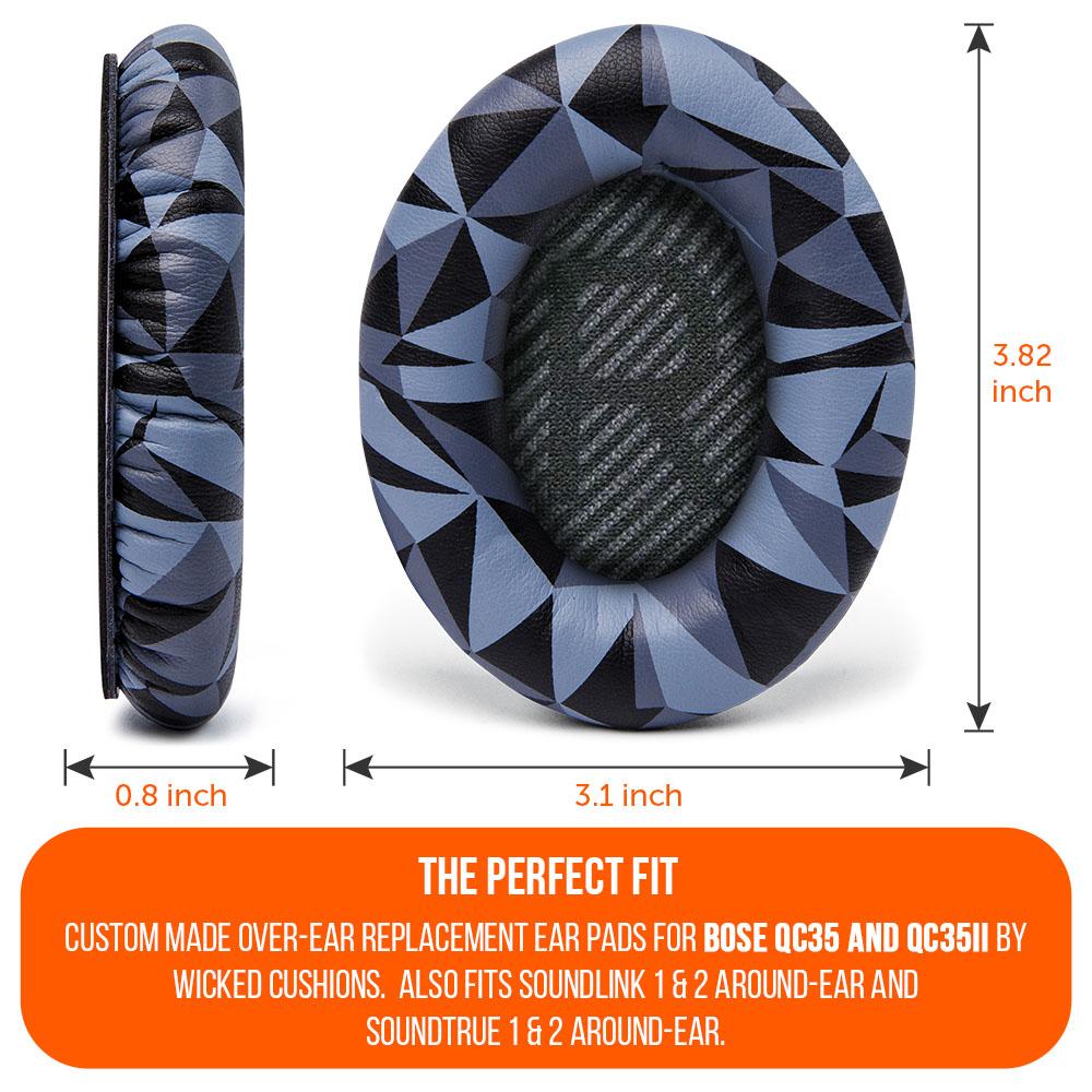 Bose QC35 Replacement Ear Pads Soft PU Leather Memory Foam Wicked Cushions
