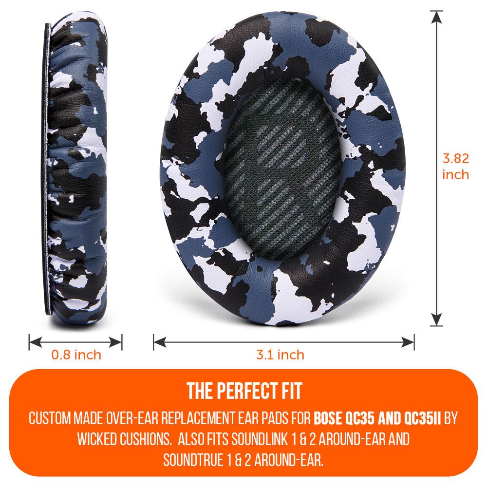 Bose QC35 Replacement Ear Pads Soft PU Leather Memory Foam Wicked Cushions