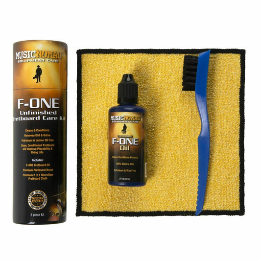 Music Nomad MN125 F-ONE Guitar Fretboard Care Kit- Oil, Brush & Cloth - NEW