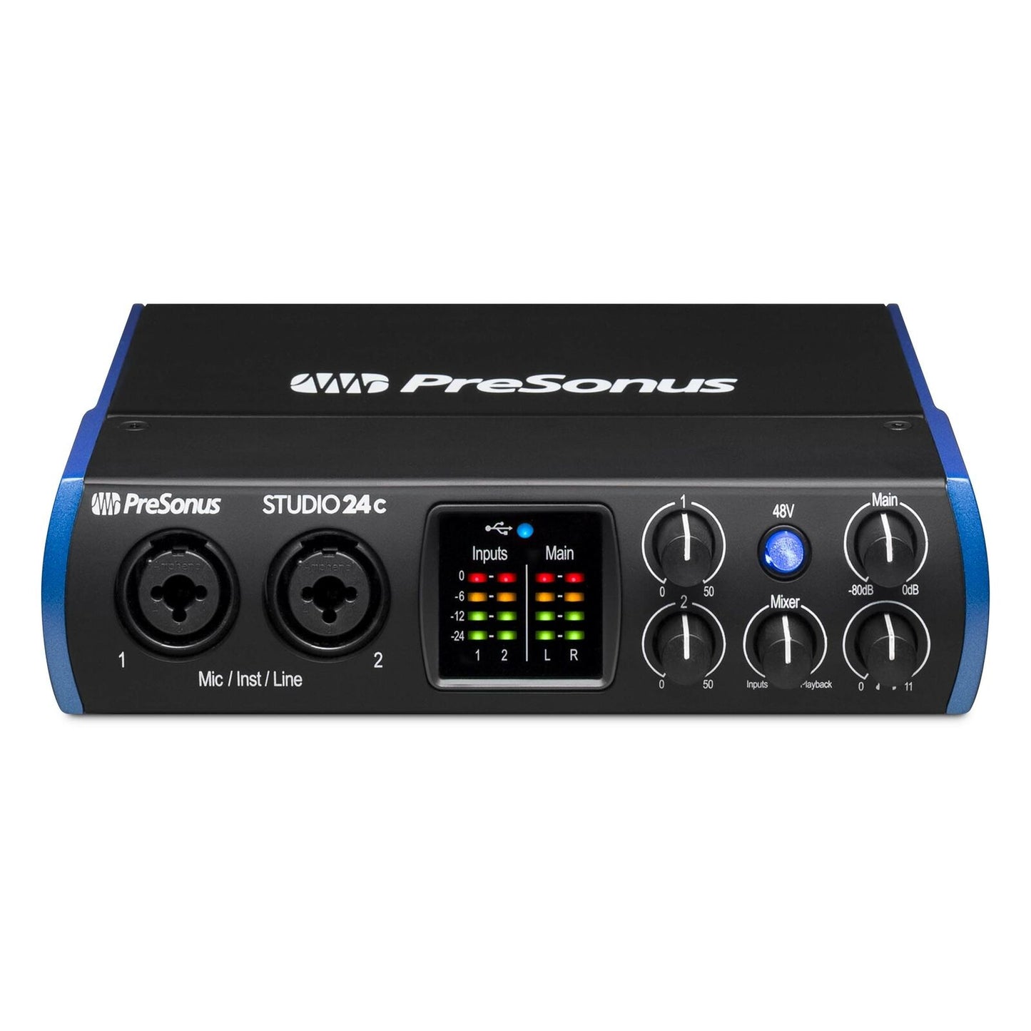 PreSonus Studio 24C 2X2 USB-C 24-bit/192kHz with 2 Mic Inputs Audio Interface - New