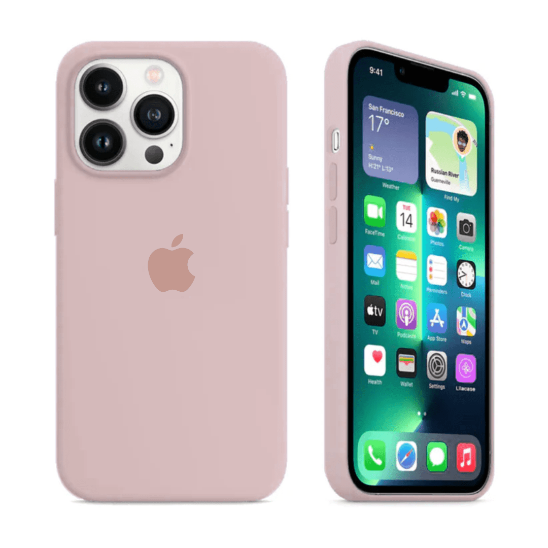 iPhone Silicone Case Pink Sand Full Body Protective Cover