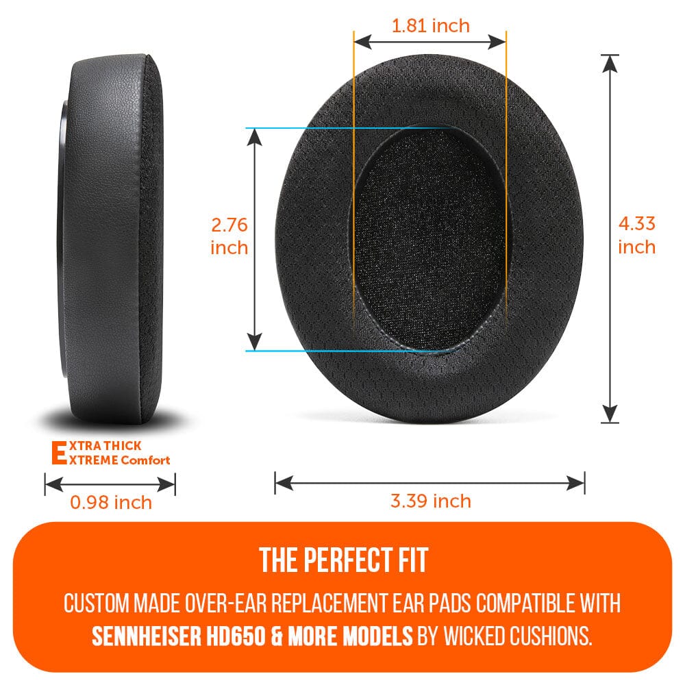 Sennheiser HD6XX & HD600 Cooling Gel Earpads Compatible with HD650 HD660S HD600 HD6XX HD58X HD580 HD565 HD545 HD535 Wicked Cushions