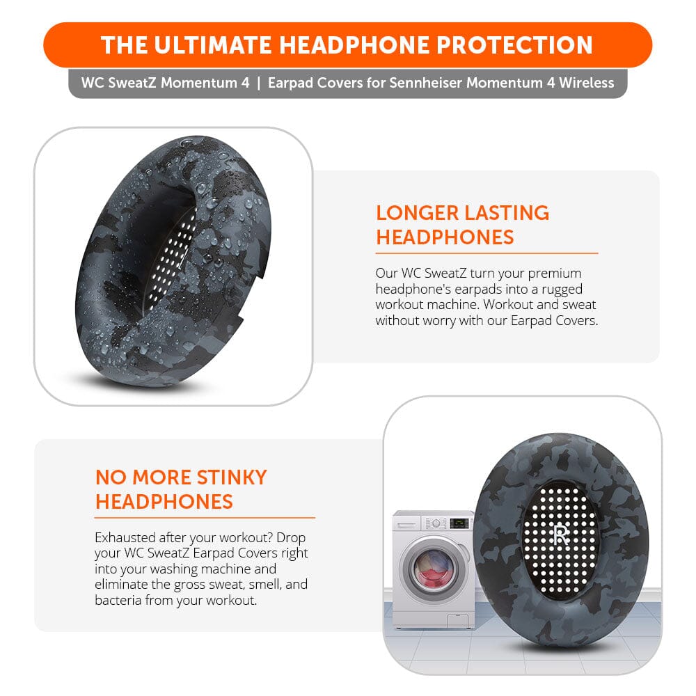 Earpad Sweat Covers Custom Fit for Sennheiser Momentum 4 Wireless WC SweatZ
