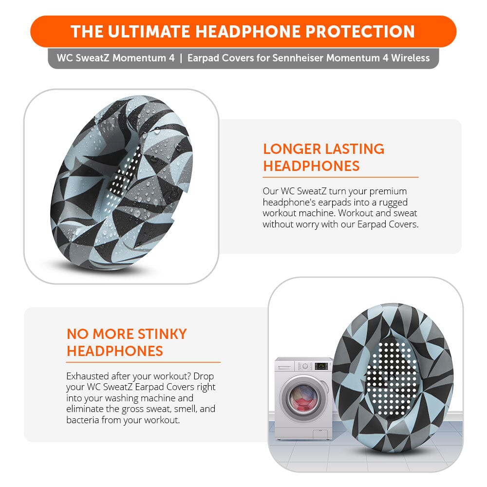 Earpad Sweat Covers Custom Fit for Sennheiser Momentum 4 Wireless WC SweatZ