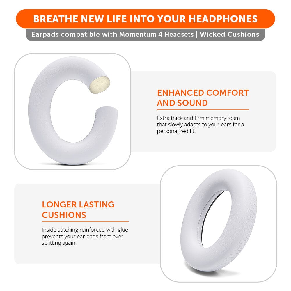Sennheiser Momentum 4 Replacement Extra Thick Earpads WC PadZ Momentum 4