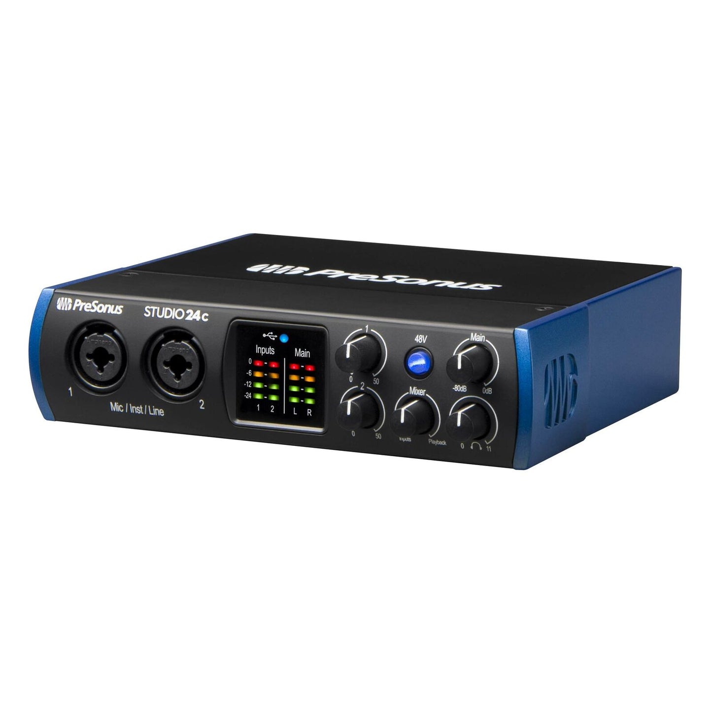 PreSonus Studio 24C 2X2 USB-C 24-bit/192kHz with 2 Mic Inputs Audio Interface - New