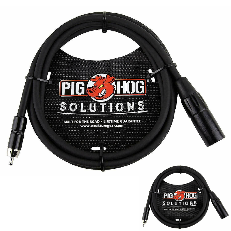 New - Pig Hog PX-XMR06 6 foot ft Solution XLR Male to RCA Male Audio Cable Adapter Plug Cord