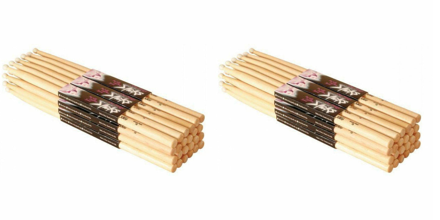 New - On-Stage Maple Drumsticks 12-pair - 5A - Nylon Tip MN5A