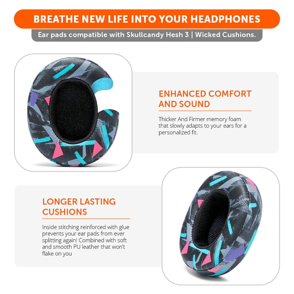 Skullcandy Hesh 3 Replacement Earpads PU Leather Over-Ear Cushions
