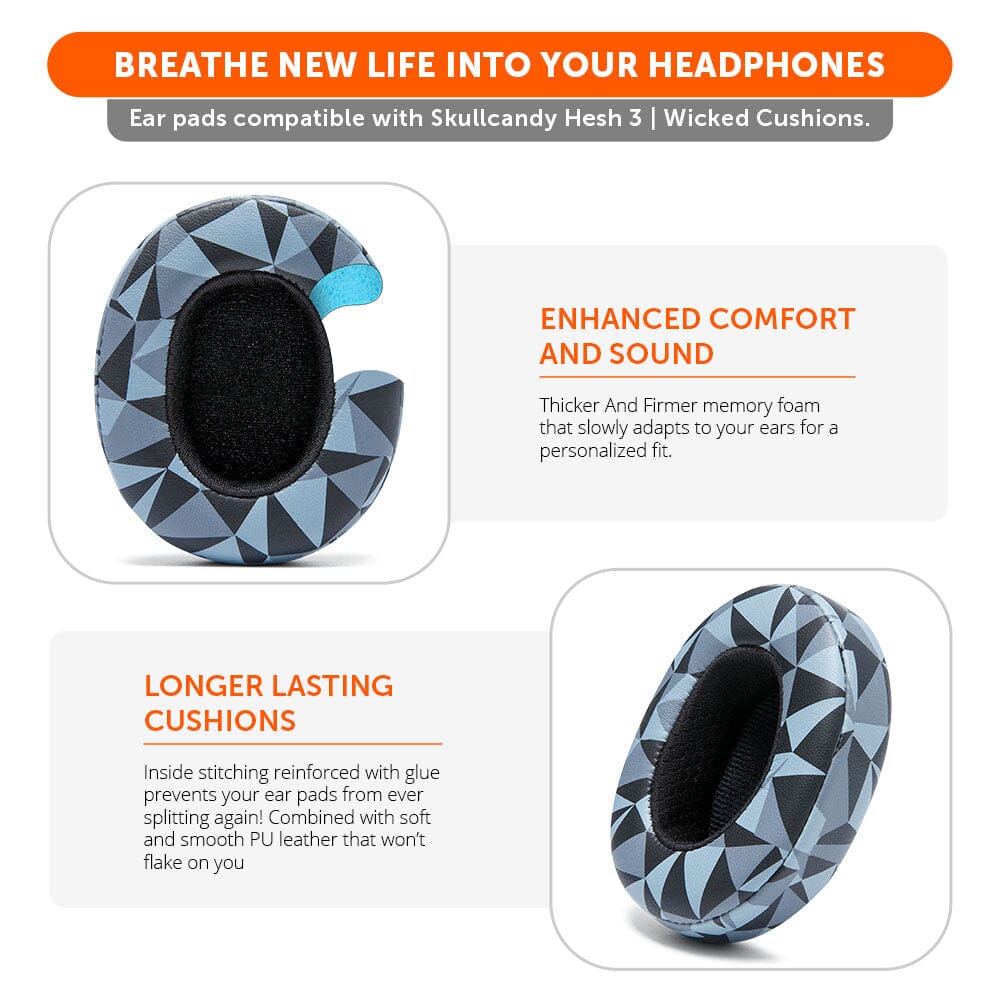 Skullcandy Hesh 3 Replacement Earpads PU Leather Over-Ear Cushions