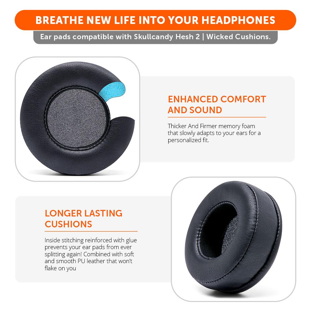 Skullcandy Hesh 2 Replacement Earpads Thick Memory Foam Over-Ear Cushions