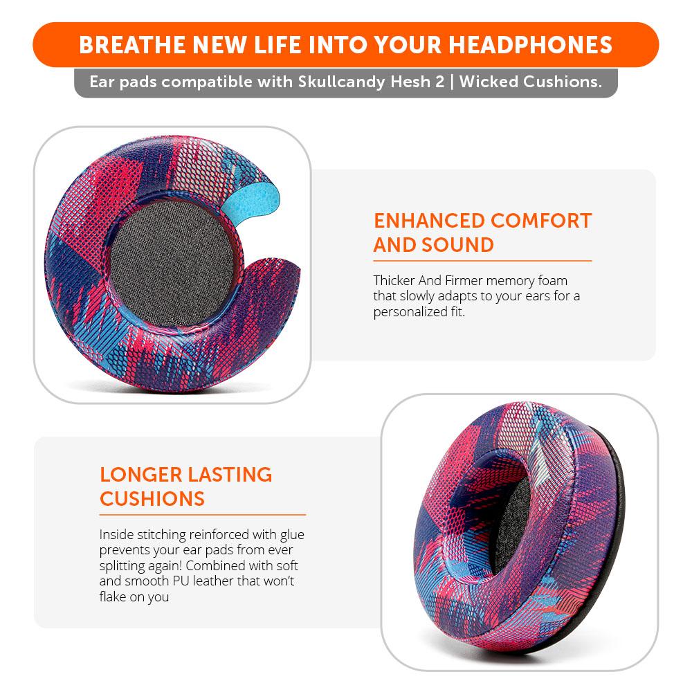 Skullcandy Hesh 2 Replacement Earpads Thick Memory Foam Over-Ear Cushions