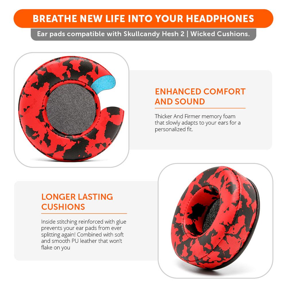 Skullcandy Hesh 2 Replacement Earpads Thick Memory Foam Over-Ear Cushions