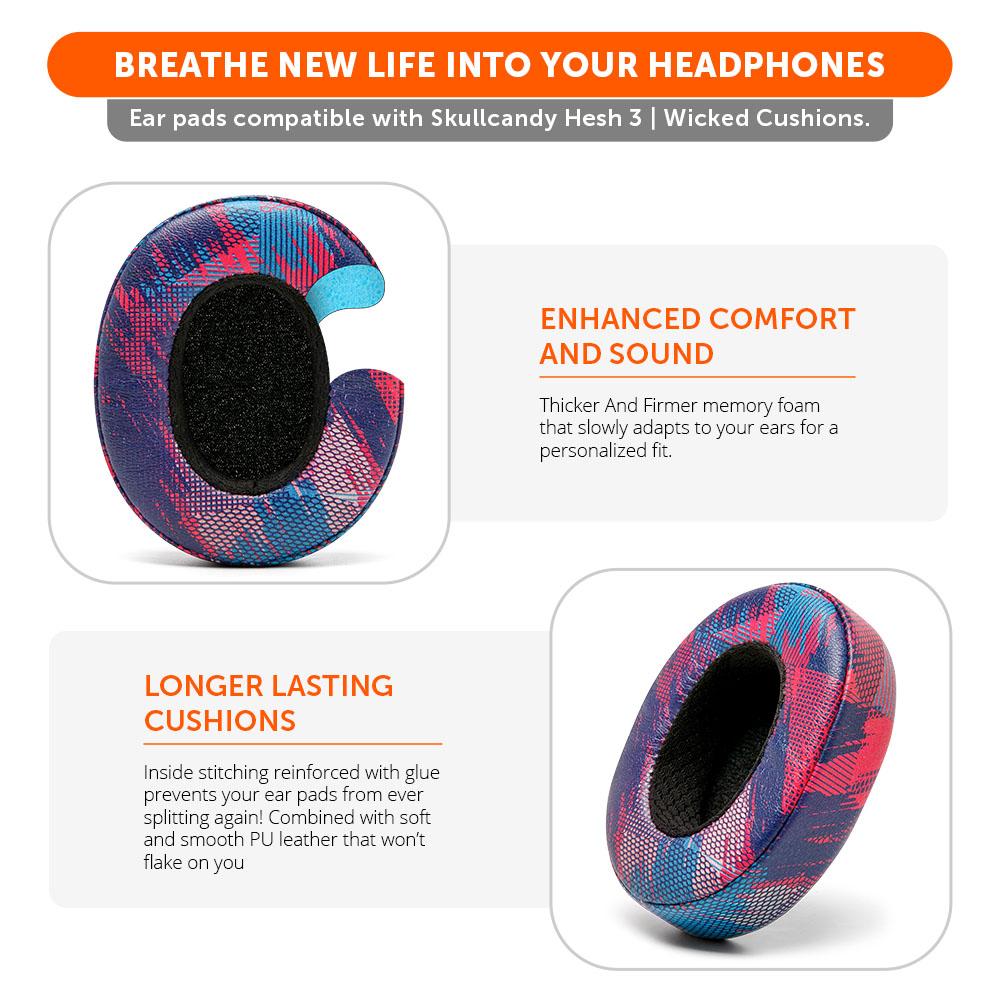 Skullcandy Hesh 3 Replacement Earpads PU Leather Over-Ear Cushions