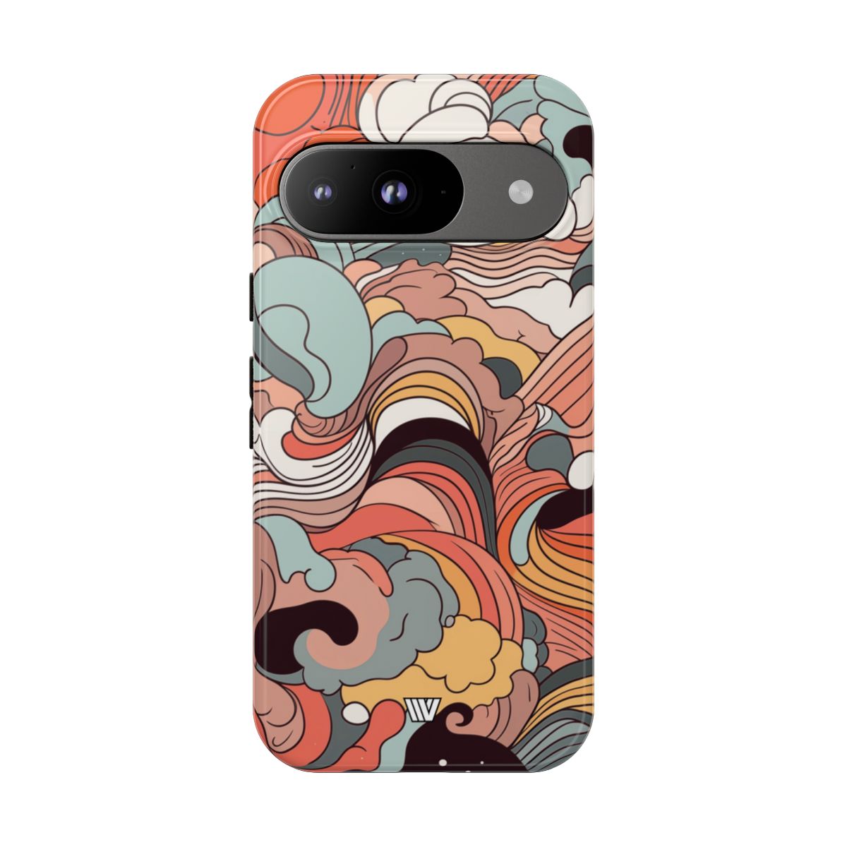 Abstract Doodle Clouds Tough Phone Case