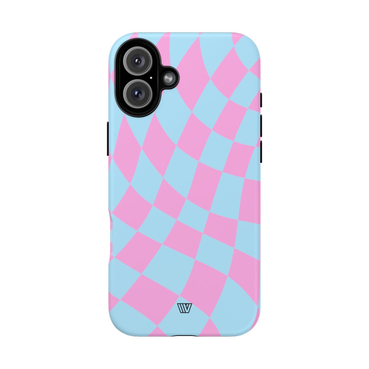 Blue Pink Curvy Checkerboard Tough Phone Case Trovvve