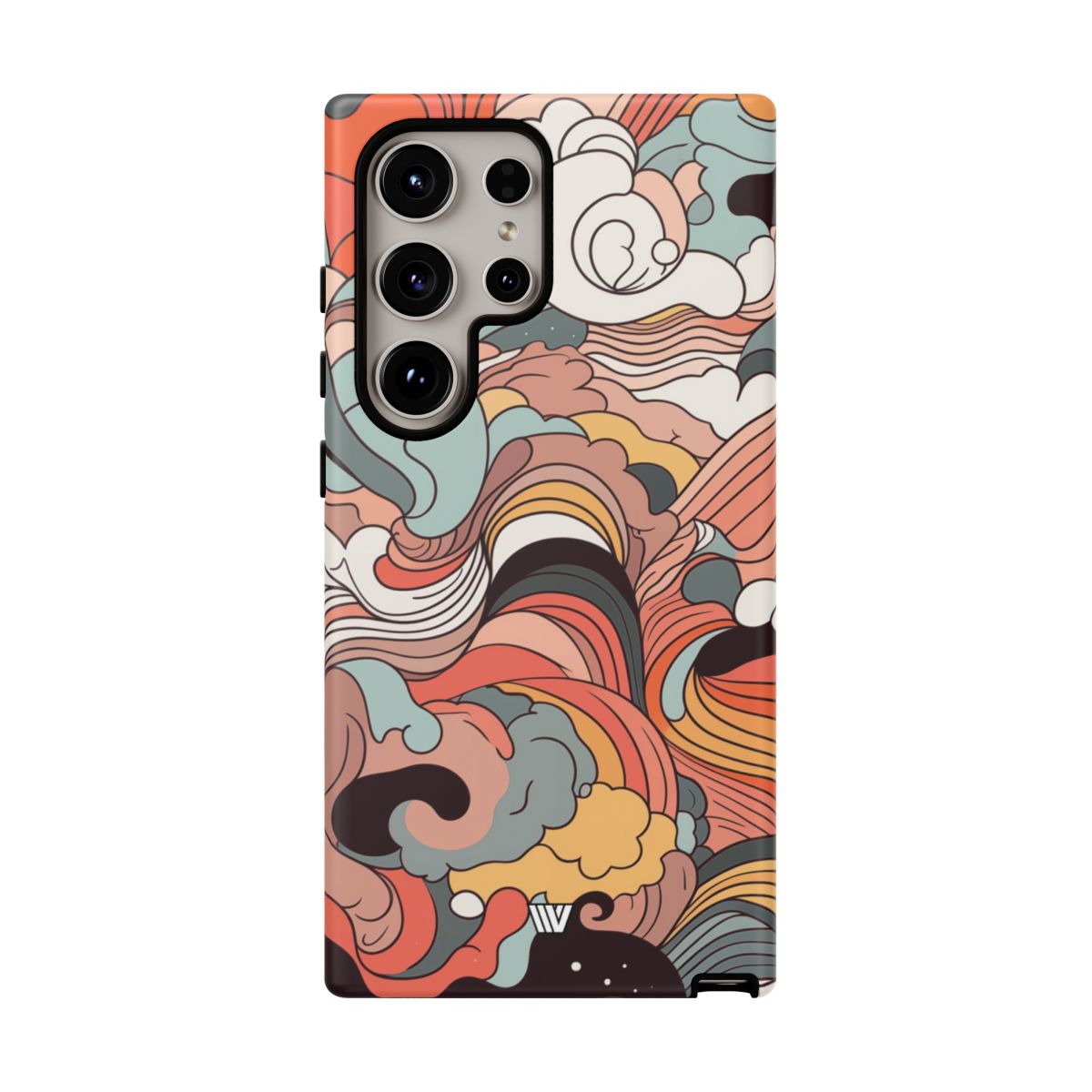 Abstract Doodle Clouds Tough Phone Case