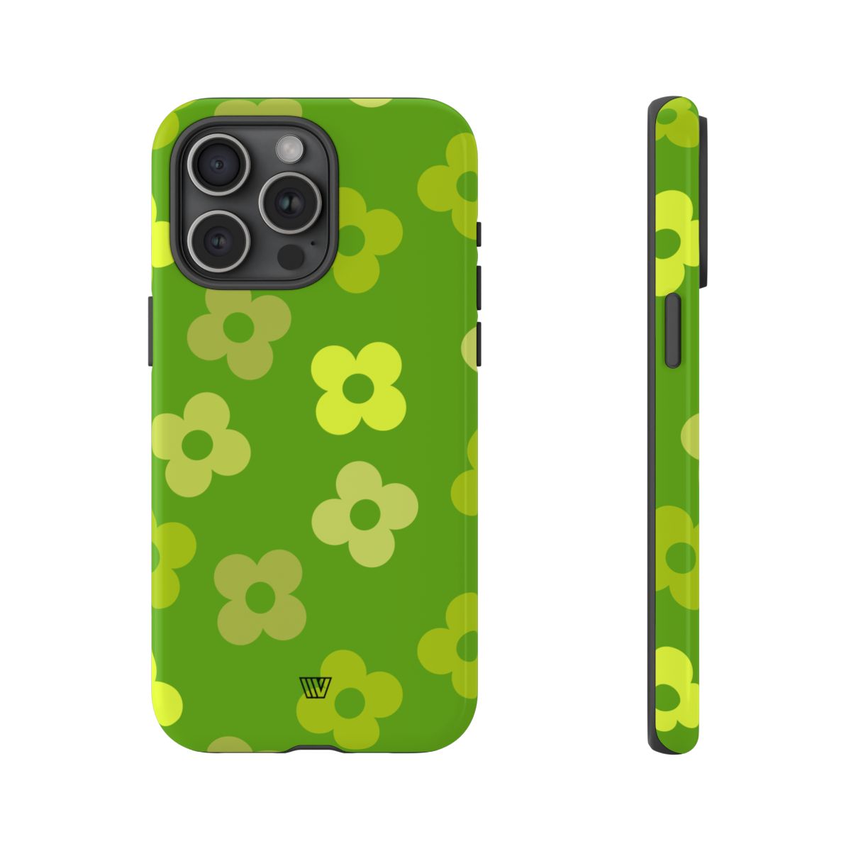 Green Retro Flowers Tough Phone Case