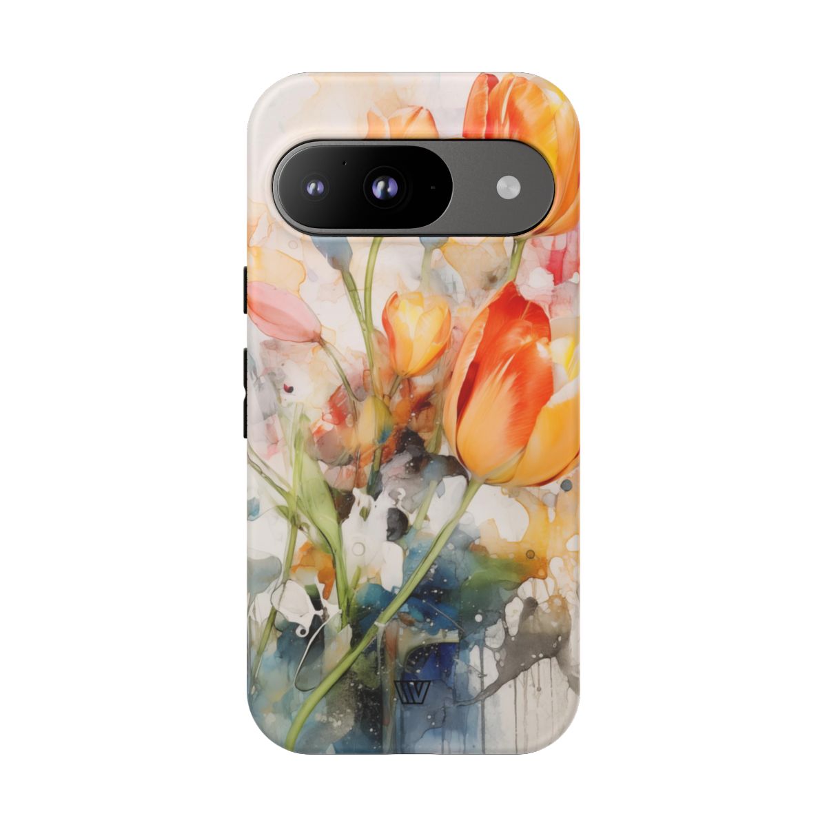 Watercolor Tulips Tough Phone Case Impact Resistant Polycarbonate Shell