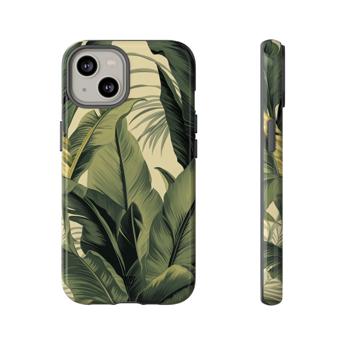 Tropical Leaves Tough Phone Case Dual-Layer Protection