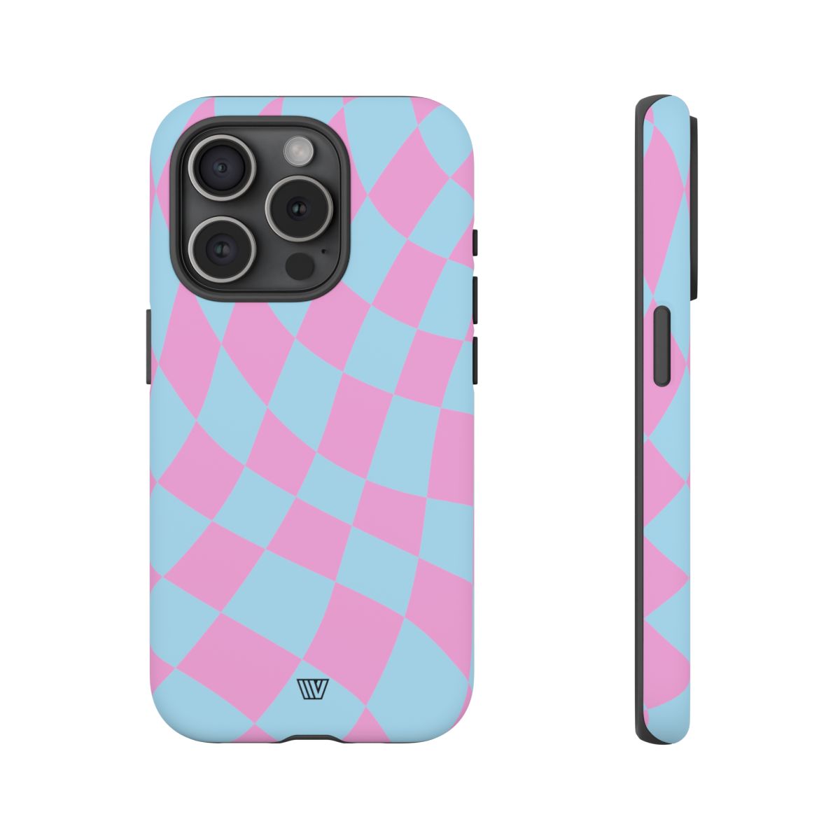 Blue Pink Curvy Checkerboard Tough Phone Case Trovvve