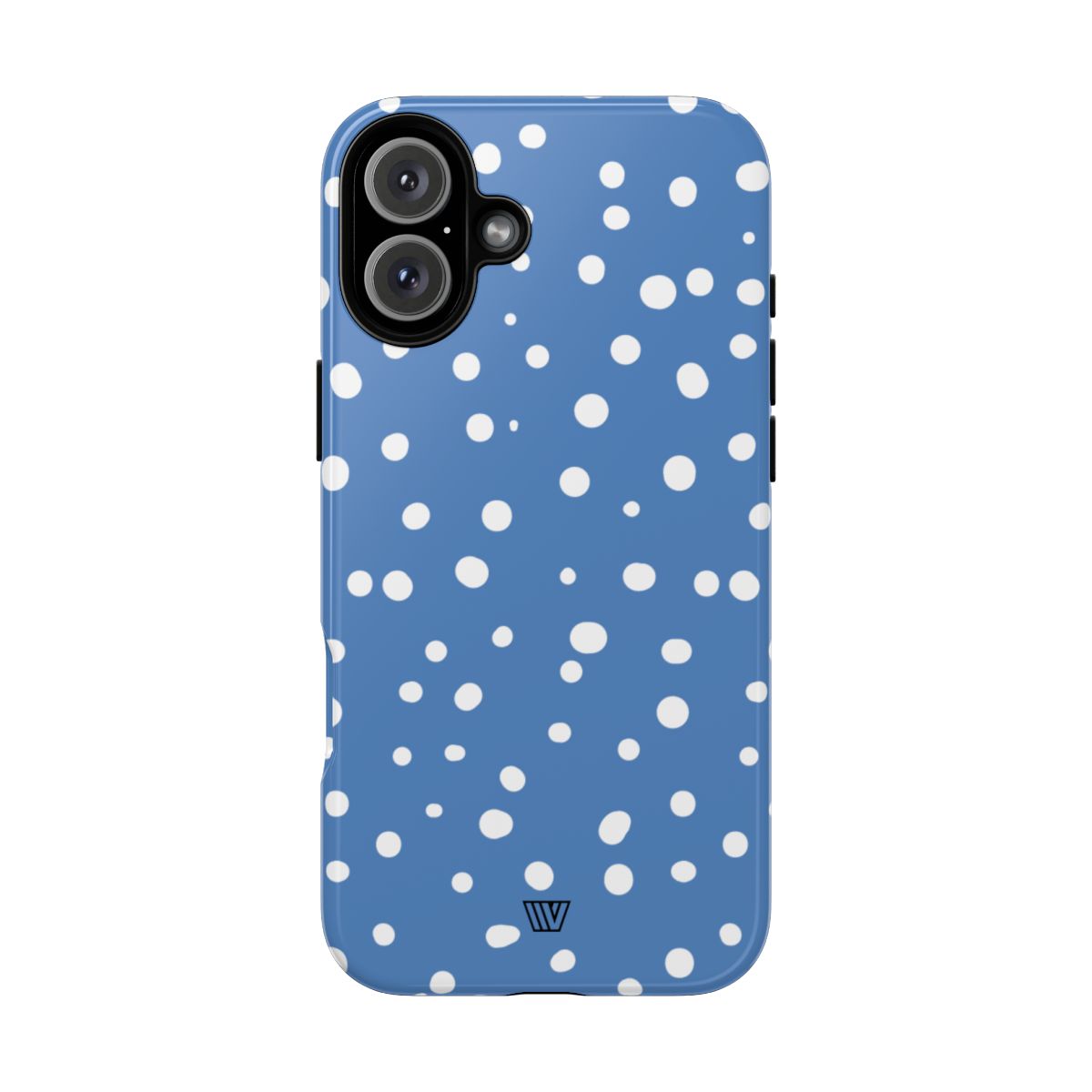 Dusty Blue Dots Tough Phone Case Dual-Layer Protection
