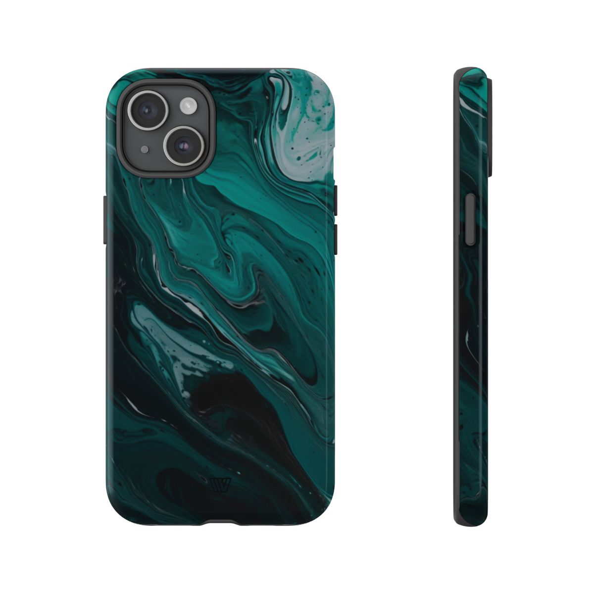 Teal Paint Swirl Tough Phone Case