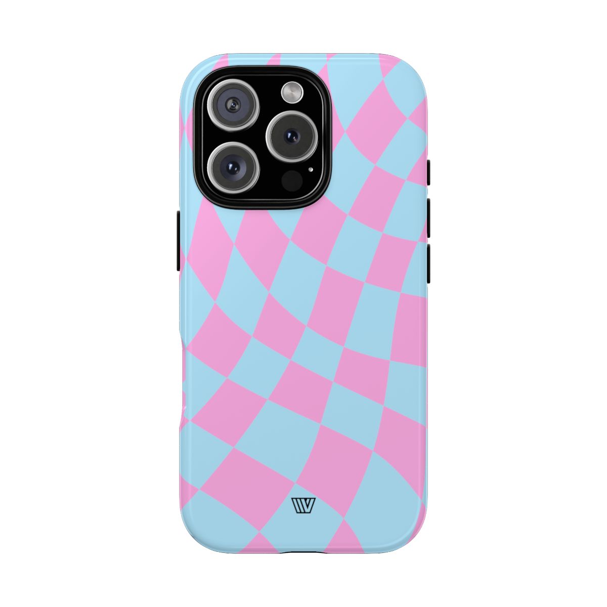 Blue Pink Curvy Checkerboard Tough Phone Case Trovvve
