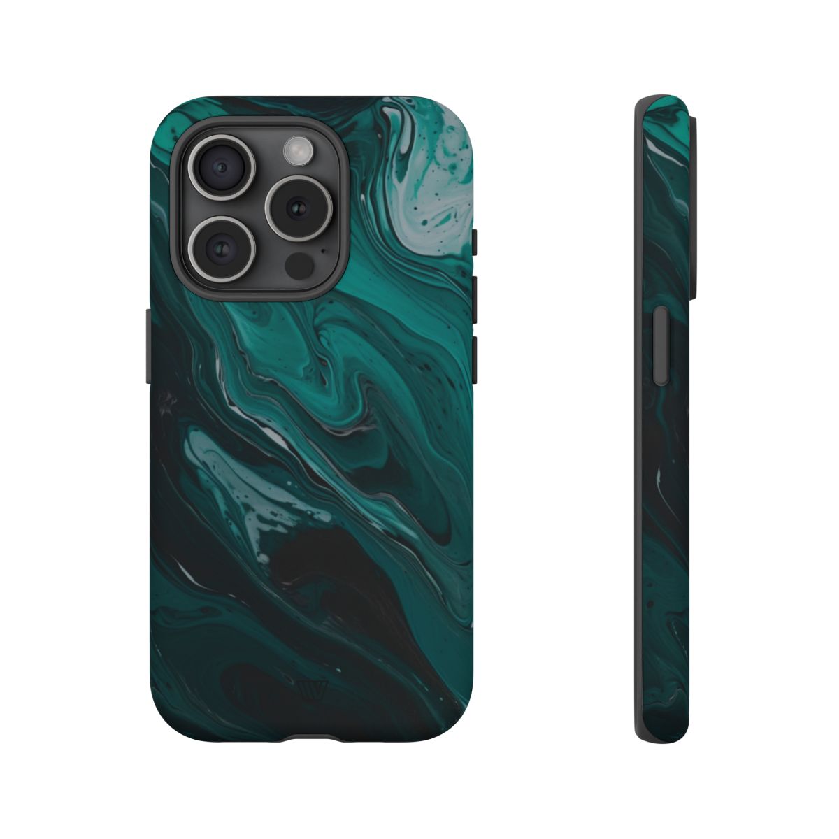 Teal Paint Swirl Tough Phone Case