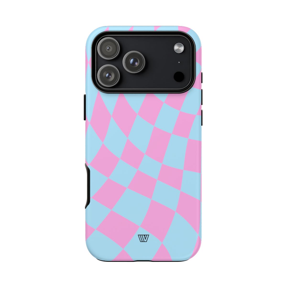 Blue Pink Curvy Checkerboard Tough Phone Case Trovvve