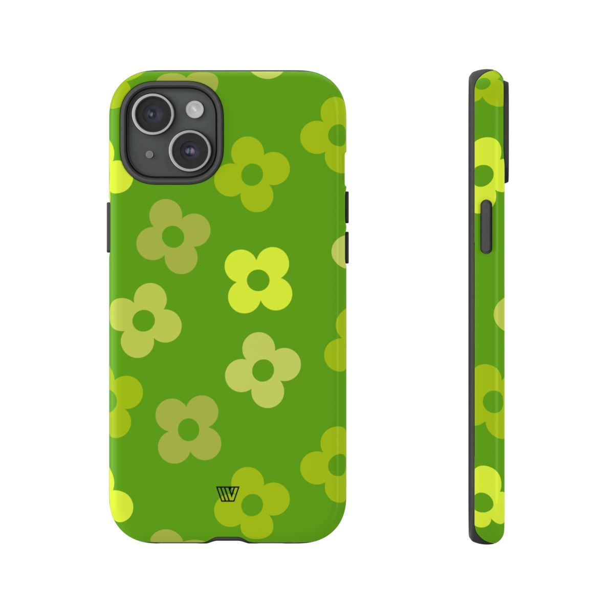 Green Retro Flowers Tough Phone Case
