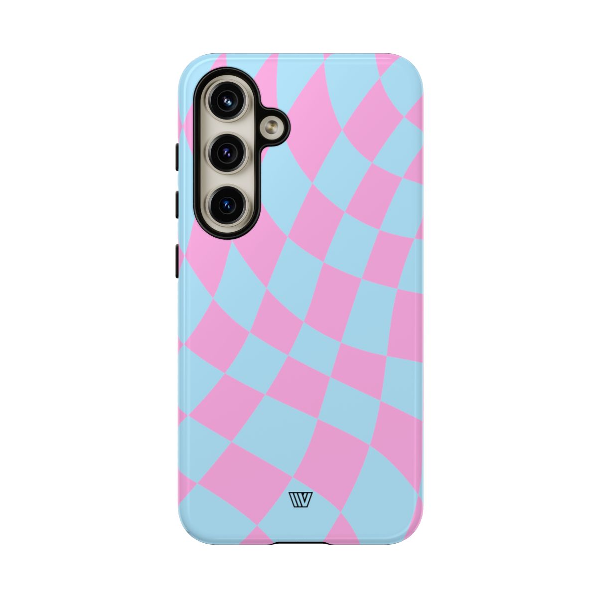 Blue Pink Curvy Checkerboard Tough Phone Case Trovvve